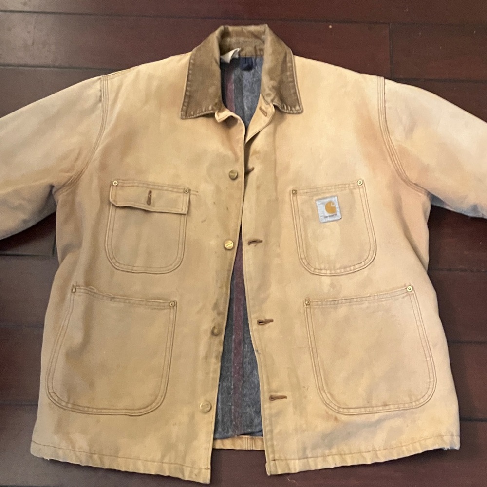 Vintage Car hart Men's Beige Field Jacket